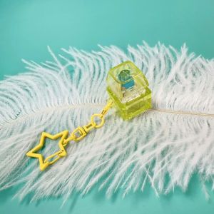 Portable Pentagram Mechanical Keyboard Button Keychain Fidget Toy Handheld Decompression Tool for Home Office Relaxation