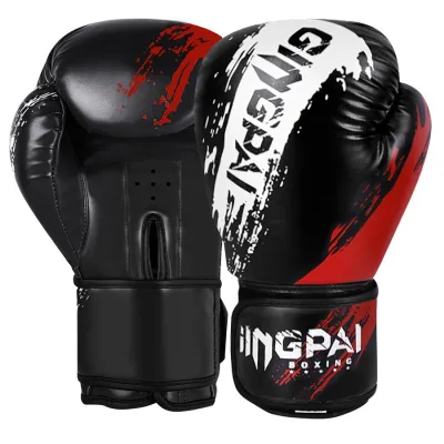 1 Pair Adult Kid Boxing Gloves Men Punching Training Sparring Comfortable Adjustable Fighting Mitts Hand Protector Black Red Blu