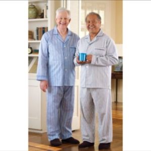 Bộ pijama bộ ngủ ông già nam trung niên kẻ (cộc tay và dài tay)