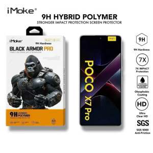 iMoke 9H Black Armor Pro IMPACT AR Screen Protector for Xiaomi Poco X8 Pro Max/X7 Pro/X6/X5/X4/X3