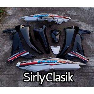 Cover Body Fullset Halus Yamaha Vega R New Warna Hitam Silver