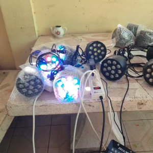 ไฟพาร์ 12 LEDs Par Lights 8 Channel RGBW Color Mixing Stage Lighting with DMX Strobe & Sound Active Mode for Disco Party Chri