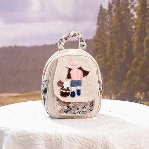 Large Size Handmade Ethnic Style Backpack Super Lightweight High Capacity Simple Versatile Artistic Double Shoulder Bag