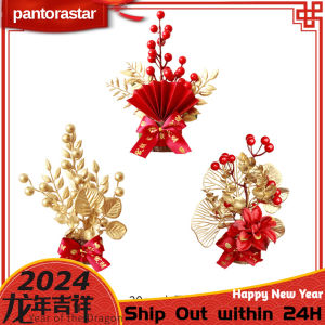 [pantorastar] 2025 CNY Dragon Year Spring Festival Decoration New Years Festivals Red Fruit Desktop Ornament with Hangtag 春节装饰 新年年货喜庆红果桌面摆件 小树过新年