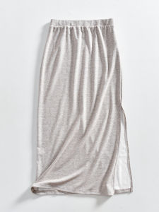 High Waist Side Slit Knitted Mini Midi Long Skirts Womens Elastic Waist New Arrival Solid Color Versatile Chinese Made Skirts