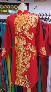 Áo Dài Cách Tân Nam - Lịch Lãm Và Lãng Tử Vải Tuyết Mưa Dày Nhưng Mềm Phom Vest Đứng Đĩnh Đạc - Thêu Cao Cấp Nghệ Thuật Bền Và Đẹp - MTCC907