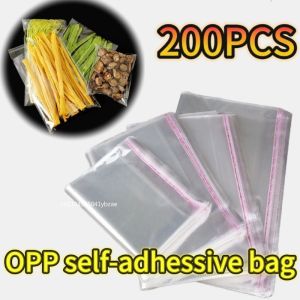 100/200/500Pcs OPP Self Sealing Transparent Plastic Bag Cellophane Bags Self Adhesive for Jewelry Gift Cookie Candy Packaging