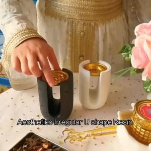 Lọ Đốt Trầm Hình Chữ U Thiết Kế Ả Rập Xê Út Chất Liệu Nhựa Dùng Cho Trầm Hương Gỗ Đàn Hương Than Trang Trí Nhà Cửa