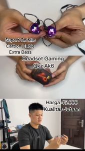 QKZ AK6 Headset SuperBass  With Mic Earphone kabel  In-Ear HIFI Sport with Microphone