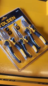 Tolsen 3pcs Plier Set10400 TPR Handle (Combination Long Nose Cutting Pliers)