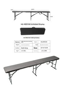 Portable Outdoor Folding Plastic Picnic Bench Thickened Camping Fishing Chair Garden Leisure Furniture Picnic Table Bench