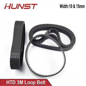 HUNST HTD 3M Closed Loop Belt Rubber Timing Belt Motor Timing Belt Suitable for Various Transmission Devices Suitable for CO2 Laser Engraving and Cutting Machine/3D Printer