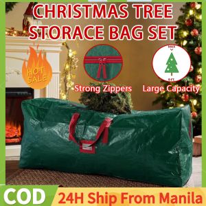 Christmas Tree Bag Waterproof Storage Thicken Big Storage Bag With Zipper And Handle Heavy Duty Large Christmas Tree Tear-Proof Dustproof Outdoor Big Capacity Bag Storage Bag Moisture-Proof Christmas Tree Storage Box