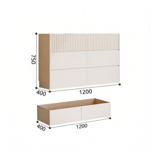 Cream Style Small Apartment Living Bedroom Storage Chest