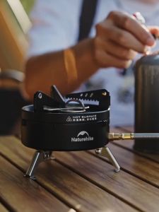 Naturehike DARK STAR Three Head Stove Camping 3300W High Power IGT Gas Stove Portable Foldable Ultralight Burner Furnance Cooker Heater Outdoor Hiking Beach Picnic Travel Heavy Duty Original Nature Hike