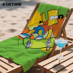Cartoon character Simpsons Quick Drying Bath Towel Microfiber beach towel light weight swimming camping yoga beach out