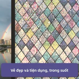 Phim Dán Kính 3D Phim Vinyl Mờ Phim Dán Kính Tĩnh Điện Phim Trang Trí Cửa Sổ Phòng Tắm Thiết Kế Cầu Vồng