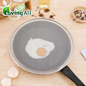 Stainless Steel Oil-Splash Guard for Cooking Split Design Non-Stick Splatter Cover for Pans Pots Reusable Kitchen Tool