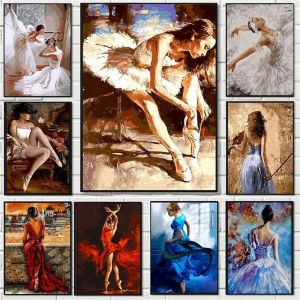 Abstract Dancer Figure Ballet Girl Prints and Posters Wall Art Canvas Painting Pictures For Living Room Home Decoration Cuadros