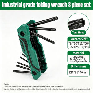 Bộ Cờ Lê Gấp 8 Trong 1 Cấp Công Nghiệp Bộ Tua Vít Lục Giác Torx Dụng Cụ Cầm Tay Đa Chức Năng Chống Trượt Dùng Cho Xe Đạp Đồ Nội Thất Sửa Chữa Máy Móc