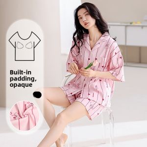 Miiow | Pure Cotton Summer Sleepwear Womens Short Sleeve Set Breathable Casual Wear Outdoor Home Clothes MiiOW Cat Person Brand