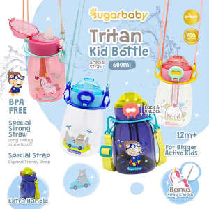 READY BANDUNG Sugarbaby Tritan Kid Bottle Special Straw 600 ml Botol Minum Anak/Botol Minum Anaka BPA free Aman/Premium Tritan Eastman SUGAR BABY BTL PERALATAN PERLENGKAPAN MINUM