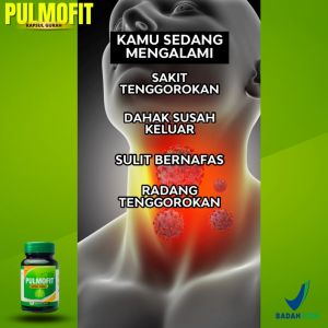 Paket 2 Botol Kapsul Pulmofit Bantu Atasi Melegakkan Tenggorakan Pernapasan & Asma Sesak Nafas