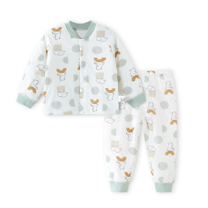 Baby Warmth Clothing Set Thin Cotton Childrens Interlined Warm Underwear Boys Home Clothes Sleepwear Autumn Winter Style Baby