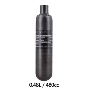 HPA อุปกรณ์ดำน้ำแบบ0.48L ถังเติมลมคาร์บอนไฟเบอร์ M18ถังอากาศ4500PSI 300BAR * 1.5 CO2ขวดน้ำโซดาอุปกรณ์ดำน้ำ