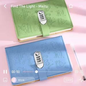 A5 password diary with lock stationery notebook thick cartoon student notepad creative handbook