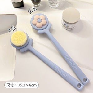 Bàn Chải Tắm Lông Có Tay Cầm Dài Mềm Bàn Chải Chà Tắm Dành Cho Nữ Hộp Đựng Xà Phòng Tẩy Tế Bào Chết Phụ Kiện Phòng Tắm Tự Làm Sạch