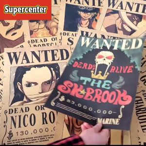 137Pcs One Piece Wanted Poster Anime Peripheral Decals Vintage Wall Sticker  Home Decoration Accessories Paintings Manga Collectibles Straw Hat Luffy Zoro Sanji Warlords Wanted 29*42cm Big Size Anime Wallpaper Kids Gift