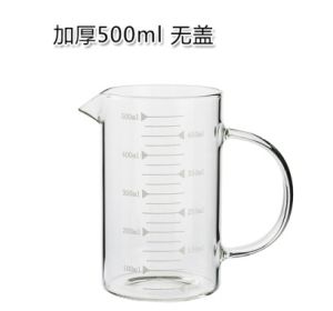 Lead-Free Glass Measuring Cup Household Heat-Resistance Glass with Handle Strap Scale Microwaveable Pour-over Coffee Coffeepot