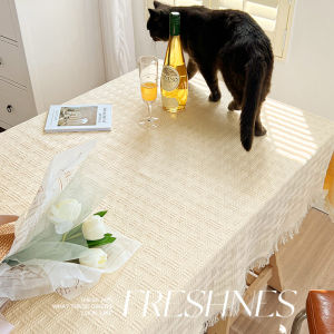 M.life Light French Cream Lace Tablecloth Tea Table Cloth Japanese Style round Dining Table Cloth Dining Table Mat Nordic Style