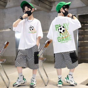 เสื้อยืดผ้าฝ้ายสําหรับเด็กผู้ชายสไตล์เกาหลีหลวมพอดีแขนสั้นเสื้อยืดลําลองฤดูร้อนพร้อมการออกแบบพิมพ์ตัวอักษรสําหรับเด็ก