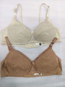 AVON BRA SALE BELLE NON WIRE 2pc BRA floral pattern beige solid color adjustable straps no underwire