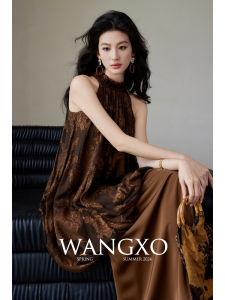 WANGXO | Đầm Dây Phong Cách Qipao Đơn Giản