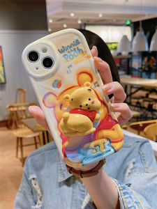 Large And Small Winnie the Pooh Stand Suitable for Redmi K70 pro Phone Case Note13 pro plus New K50 K60 Full Cover Soft Shell K40s Protective Case 10A Silicone Note11 Se 9 Anti-Fall 8 pro