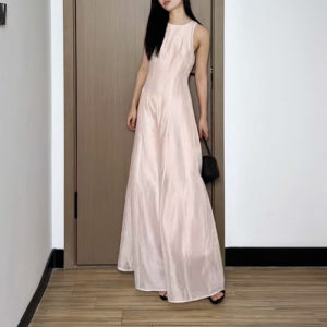 LIRUSHAN | Sleeveless Pink Summer Maxi Dress