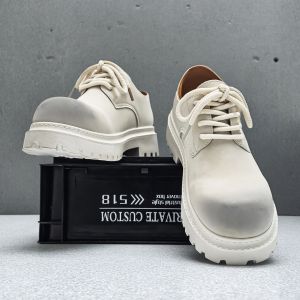 Mens Winter High-Top Outdoor Work Boots Martin Boots Leather Surface Casual Waterproof Wear-Resistant Non-Slip Short Boots