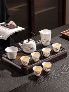 JIANGXU | Luxury White Jade Ceramic Tea Set 2026 New