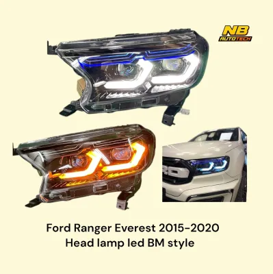 ไฟหน้า Ranger led ลาย BM ปี2015-2020 ใส่ได้กับรุ่น T7 MC Wildtrak Xlt ไฟหรี่ ไฟเลี้ยววิ่ง