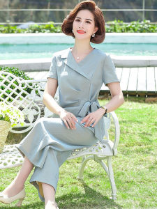 Bộ Đồ Hai Mảnh Thời Trang Mùa Hè Cho Phụ Nữ Trung Niên Và Cao Tuổi Áo Sơ Mi Voan Thanh Lịch Áo Chui Đầu Dài Tay Dài