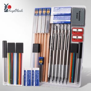 Angelmark 27PCS Metal Mechanical Pencils Set with Case Premium for Writing Sketching School Office & Art Supplies wooden pencils