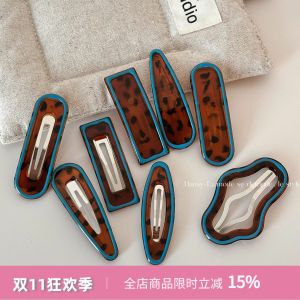 Stunning Blue Leopard Print Wave Cloud Hair Clips BB Pins Korean Style Girl Bangs Hair Accessories Side Edge Hair Decorations