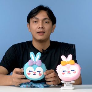 Tas Anak Perempuan Rubber Dompet Koin model Rabbit Kelinci