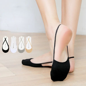 5Pairs Invisible Boat Socks Women Summer Silicone Non-Slip Socks for High Heels Shoes Ice Silk Thin Half-Palm Suspender
