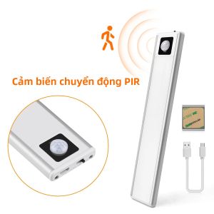 Đèn LED Cảm Biến Chuyển Động Không Dây 20/40cm Đèn Ngủ Cảm Ứng Tích Hợp Nam Châm Sạc USB Đèn Phát Hiện Chuyển Động Cho Tủ Bếp Ánh Sáng Trắng Ấm/trắng/ánh Sáng Ban Ngày