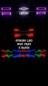 STROBO KACA RUNING TEXT 5 BARIS 12 VOLT DAN 24VOLT