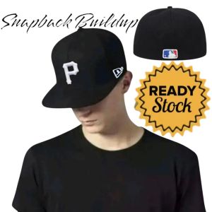 Topi Pria Snapback Hip-hop Built up/Build up Bahan Tebal Logo Bordir Simpel